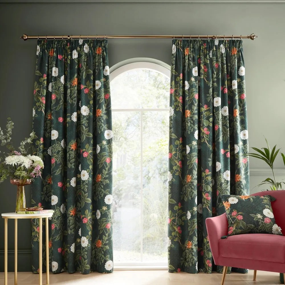 Tende in set verdi in velluto 2 pz 168x183 cm Arcadia Floral – RHS