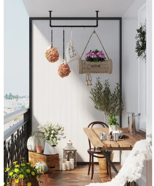 Appendiabiti da parete per grucce LINEA, nero