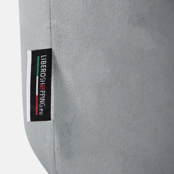 Pouf Rotondo in Velluto Grigio con Piedini 70 cm - Giotto