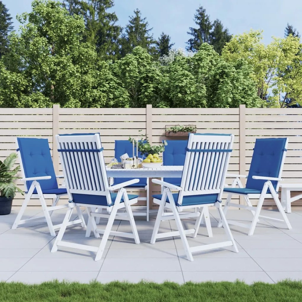 Cuscini Per Sedie 6 Pz Blu Reale 120x50x3 Cm İn Tessuto /