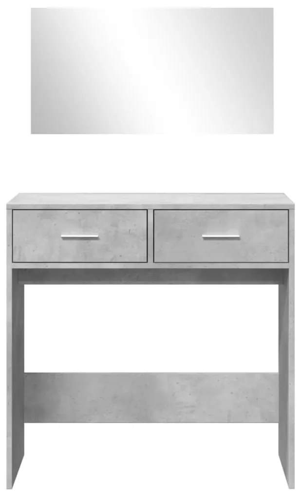 Toeletta con specchio grigio cemento 80x39x80 cm