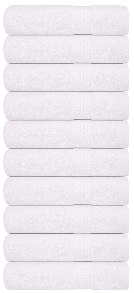 Asciugamani 10 Pz Bianchi 50x100 Cm 360 G/m² 100% Cotone /