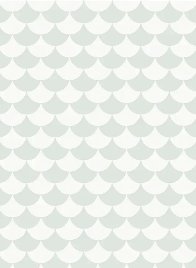 Littlephant Tapete Waves - Dusty Light Aqua