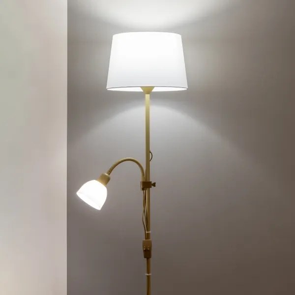 Brilagi - Piantana CERIA 1xE27/100W/230V + 1xE14/25W dorata/bianca