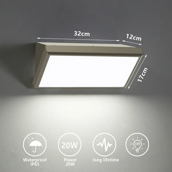 Brilagi - Applique a LED da esterno TRIANGLE LED/20W/230V grigio IP65