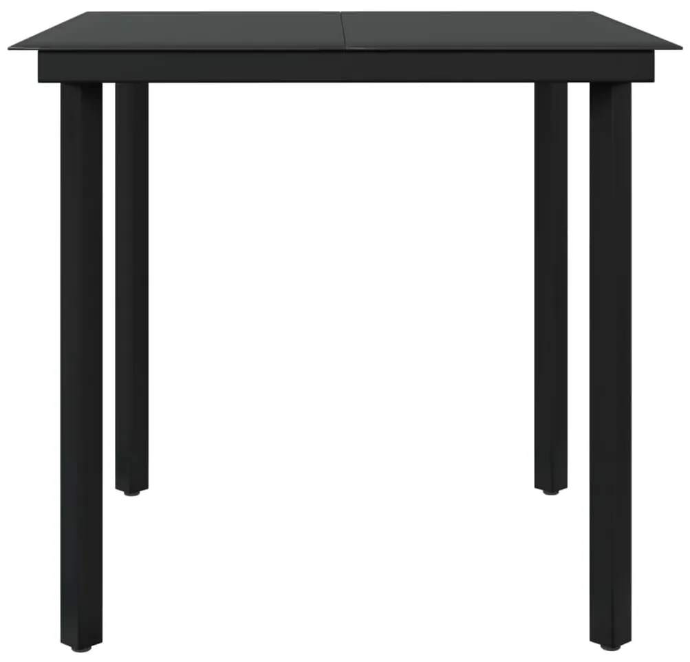Set da pranzo per giardino 5 pz con cuscini grigio e nero