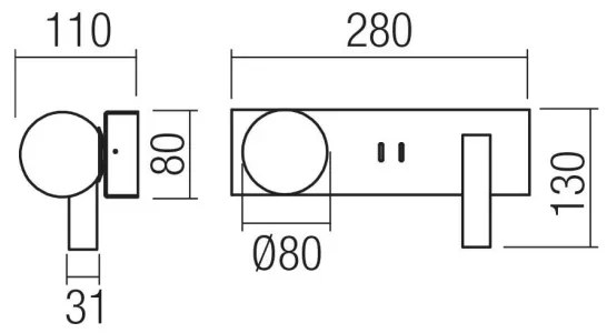 Redo 01-4660 - Applique da parete LED NORMA LED/5W/230V + LED/3W CRI 90 USB bianca