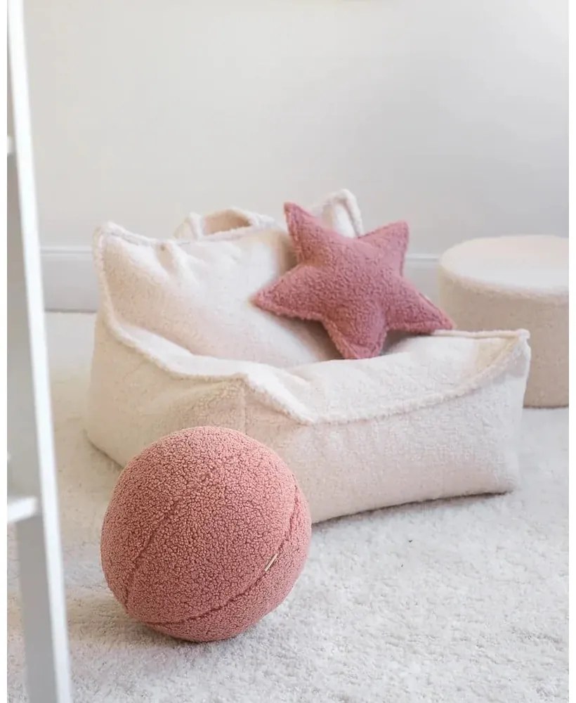 Cuscino per divano da bambini rosa con rivestimento in bouclé Ball – Wigiwama