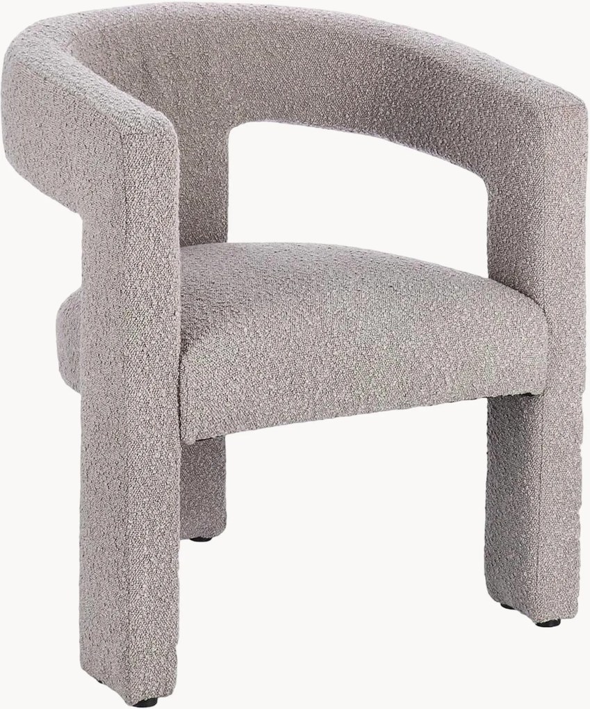 Sedia con braccioli in bouclé Arabella