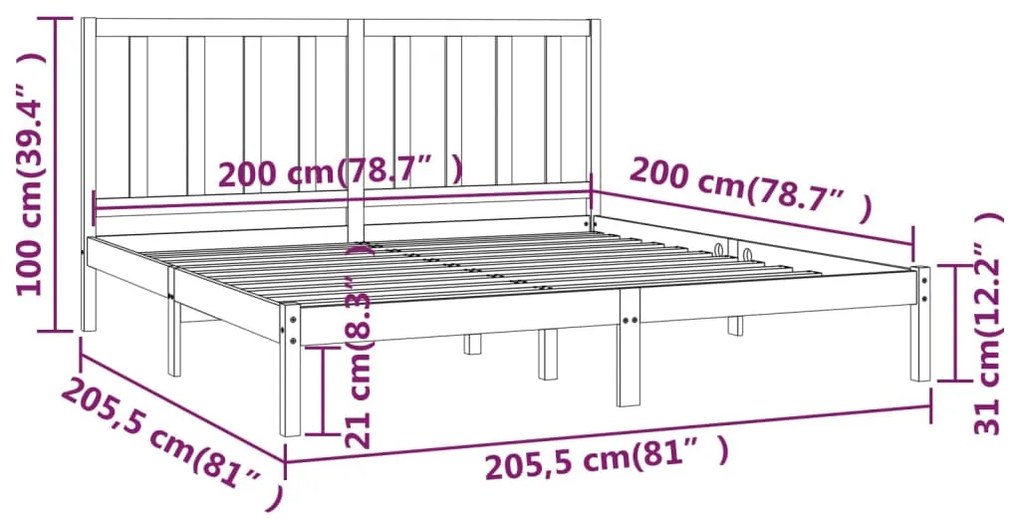 Giroletto Miele in Legno Massello di Pino 200x200 cm