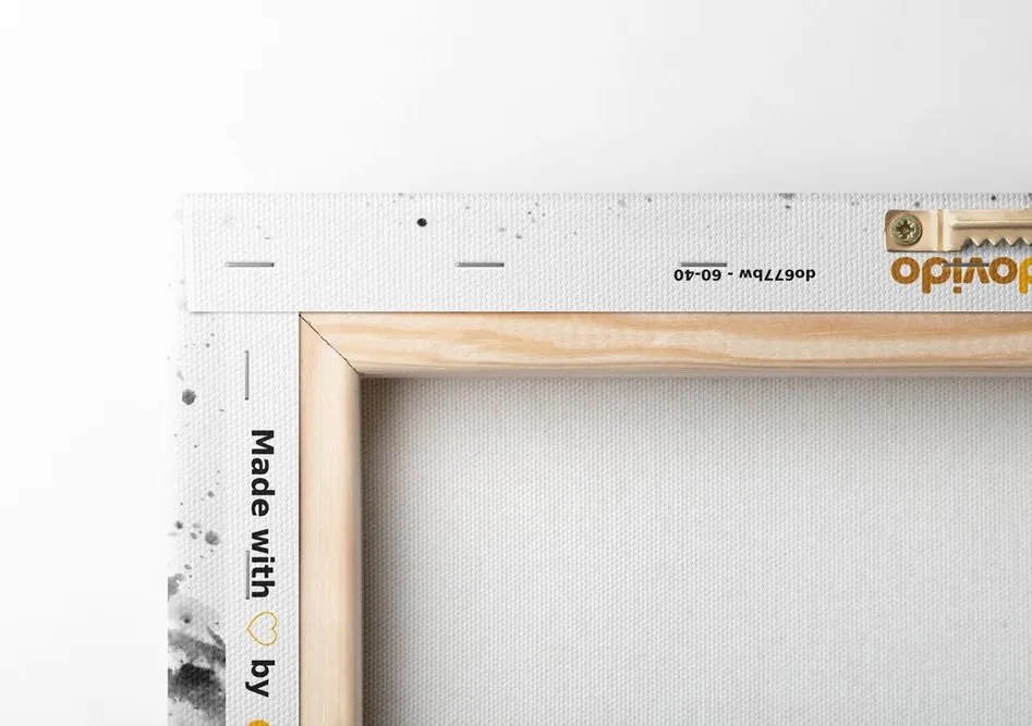 Quadro su tela – Lupo in acquerello in bianco e nero