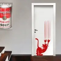 CAT - Adesivo murale wall sticker in vinile 55x130 cm Colore: Rosso