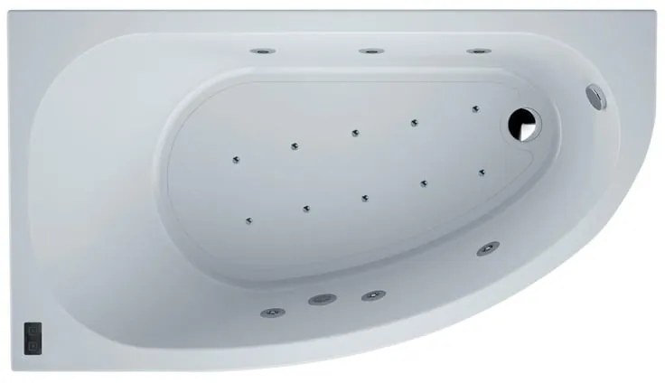Vasca idromassaggio asimmetrica SANYCCES Tripoli Hidro air 90 x 160 cm bianco