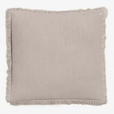Cuscino quadrato in cotone (45x45 cm) Nedeliya Grigio sabbia - Sklum