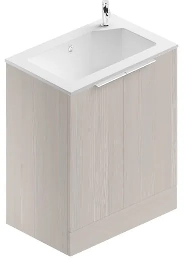 Mobile lavanderia Jnka 2 ante in mdf legno larice bianco P 45 x L 70 x H 91 cm