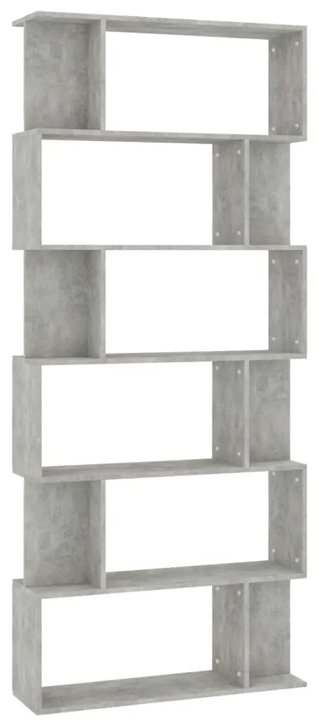 Libreria/divisorio grigio cemento 80x24x192 cm in truciolato