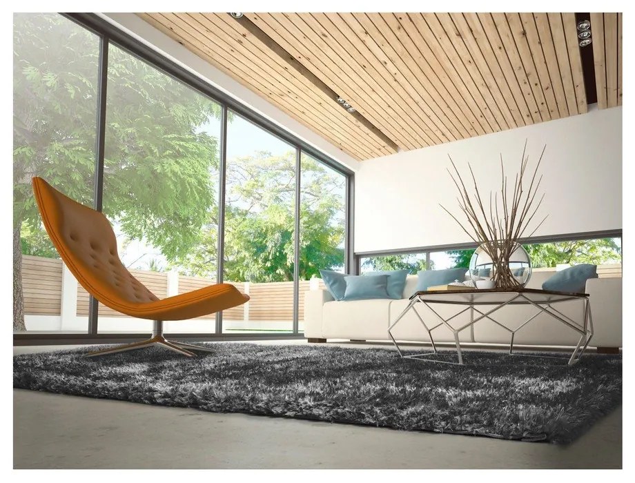 Tappeto grigio antracite 140 x 200 cm Aloe Liso - Universal