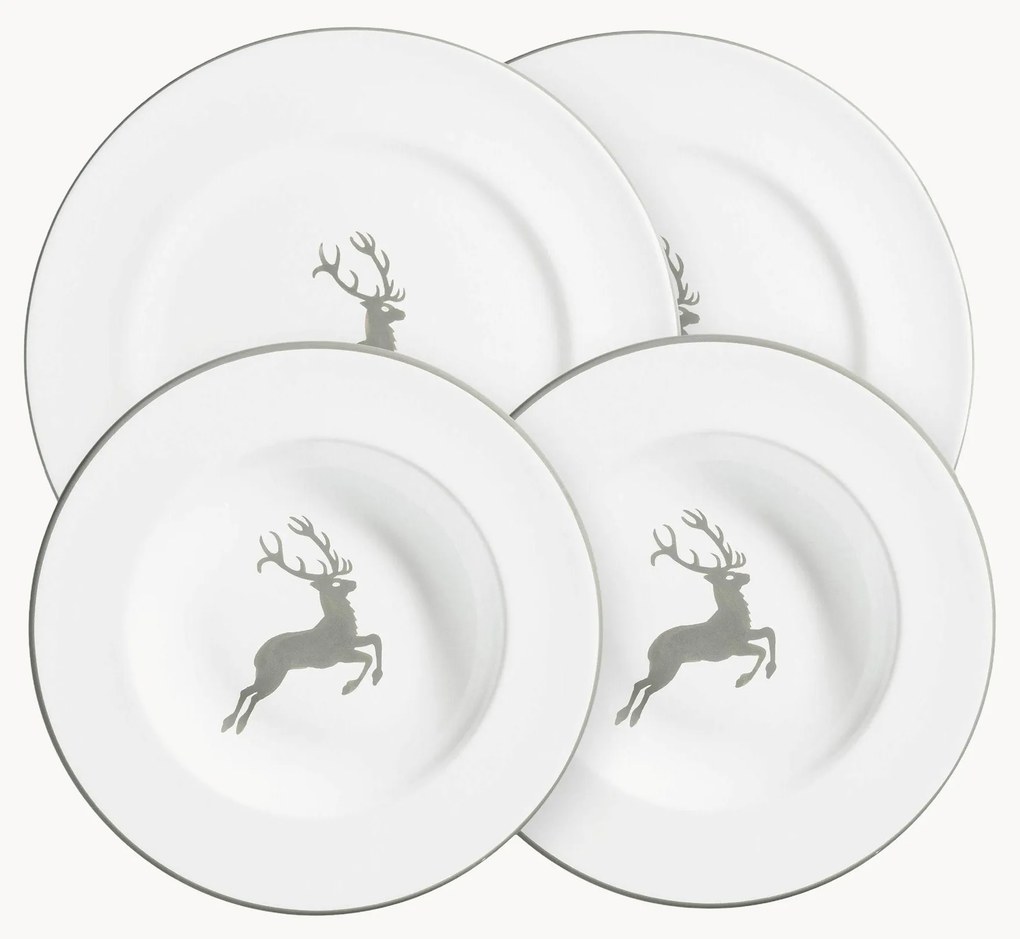 Set di piatti fatti a mano Grauer Hirsch, 2 persone, set da 4