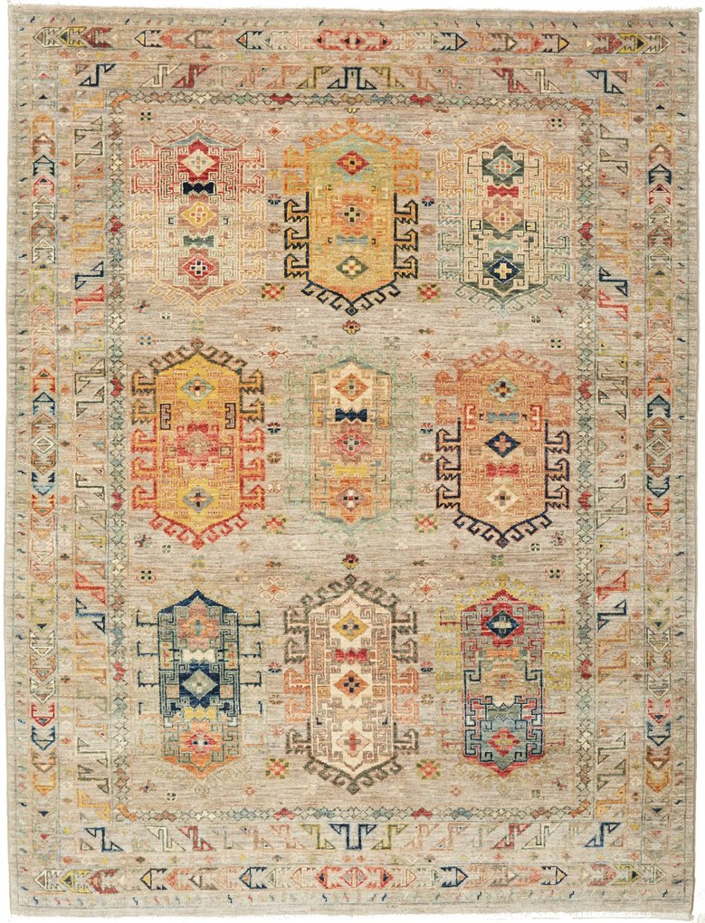 Samarkand Tappeto 150 x 190 Grigio (Pakistan) Annodato A Mano