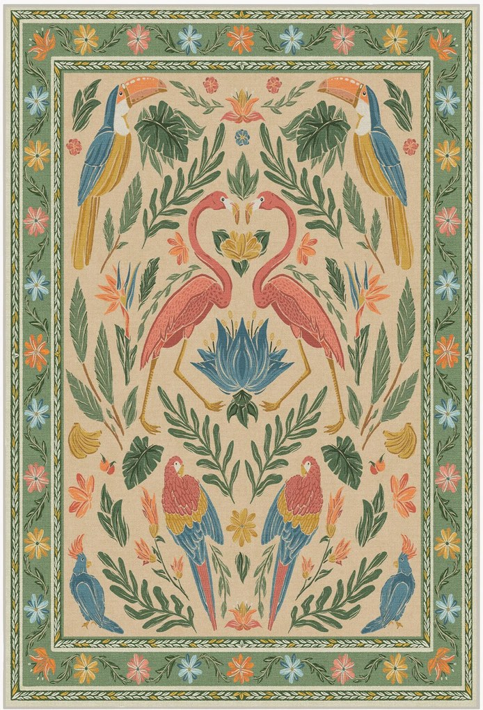 Tappeto lavabile Feather by Iris Apfel