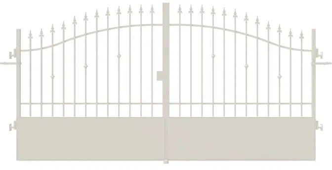 Cancello manuale con serratura elettrica Civetta in ferro, apertura centrale, L 358.5, H 150-180 cm, di colore bianco