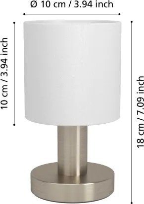 Eglo 31841 - Lampada da tavolo MONTETTO 1xE14/40W/230V bianca/cromo opaco