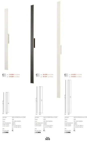 Redo 01-2770 - Lampada da parete WAPI a LED 30W/230V, 119 cm, bianca