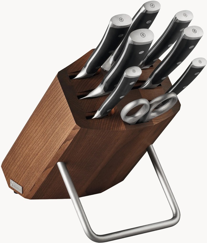 Set coltelli con ceppo e 1 paio di forbici in legno di faggio Classic Icon 8 pz