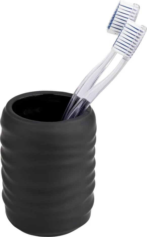 Portaspazzolino nero opaco in ceramica Illana – Wenko