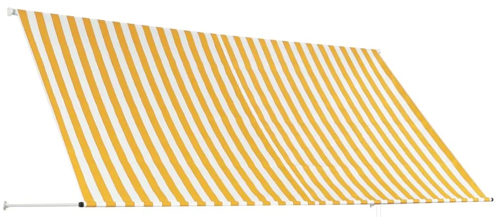 Tenda da Sole Retrattile 300x150 cm Giallo e Bianco