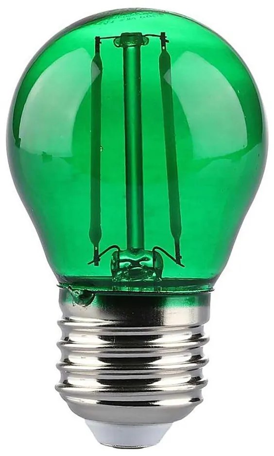 Lampadina LED FILAMENT G45 E27/2W/230V verde