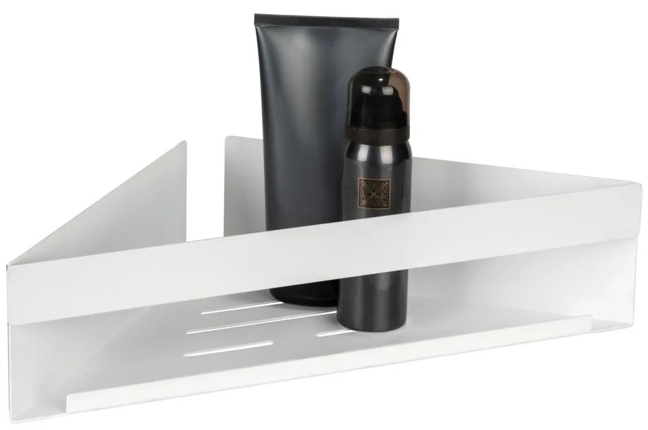 Mensola da bagno senza foratura/ad angolo bianco opaco in acciaio inox con aggancio Turbo-loc Genova – Wenko