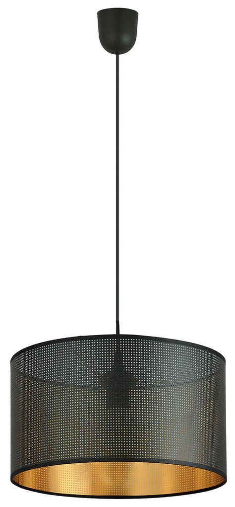 Sospensione Minimal 1 Luce Drago In Acciaio Nero E Oro