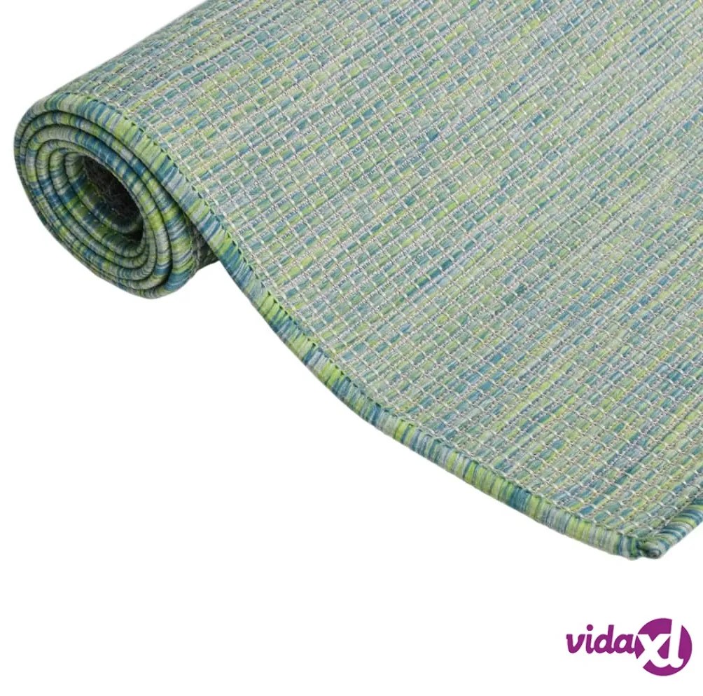 vidaXL Tappeto da Esterni a Tessitura Piatta 140x200 cm Turchese