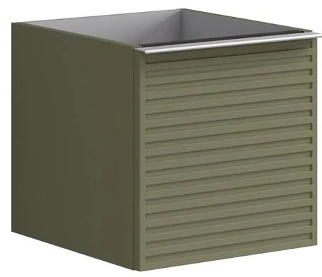 Struttura semi colonna da bagno Pixel 1 cassetto laccato opaco verde salvia L 40 x H 40 x P 45.5 cm