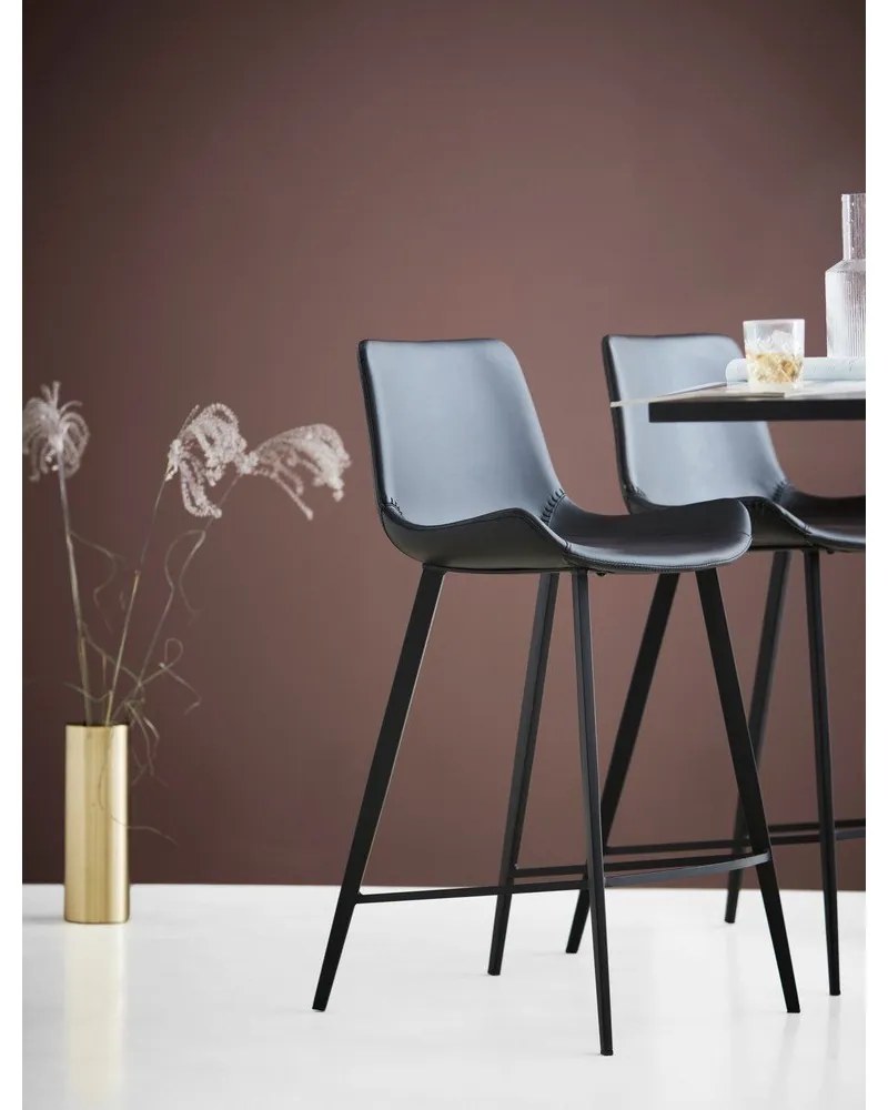 Sgabello da bar in similpelle nera Hype - DAN-FORM Denmark