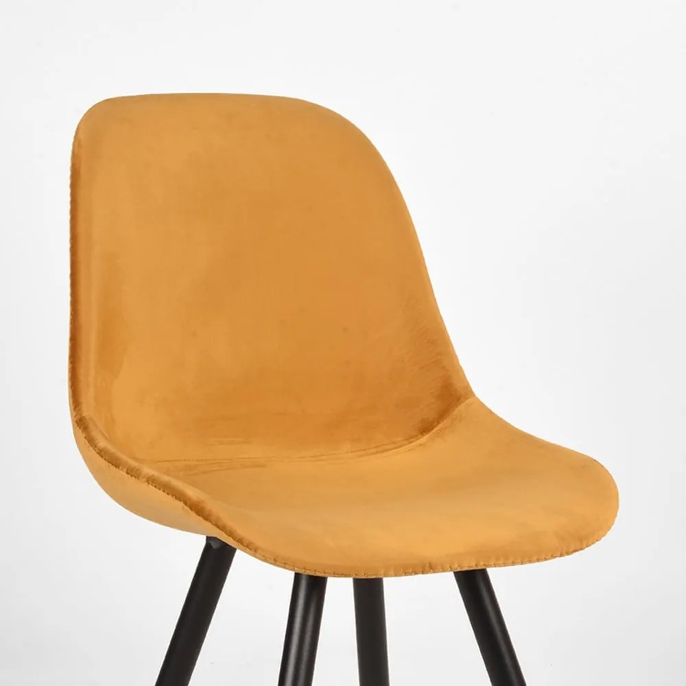 Sedie da pranzo in velluto color senape in set di 2 pezzi Capri - LABEL51