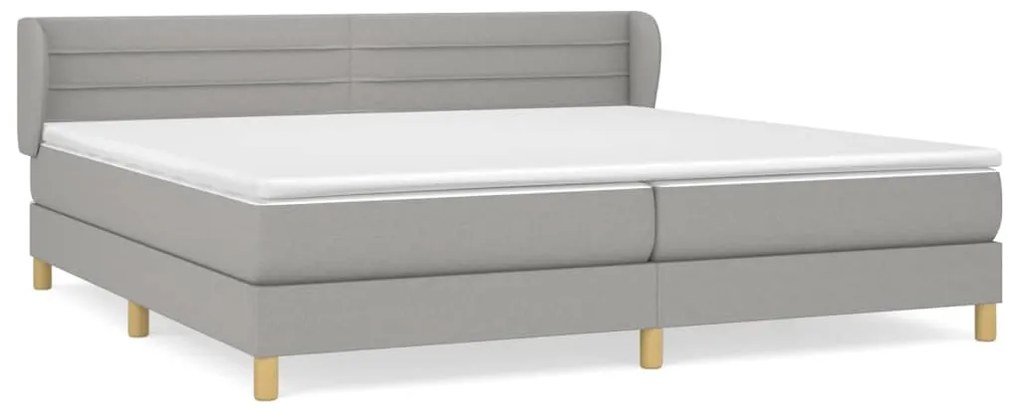 Giroletto a molle con materasso grigio chiaro 200x200cm tessuto
