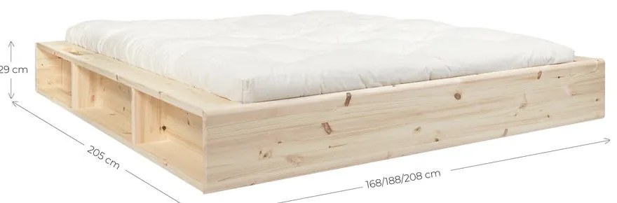 Letto matrimoniale in legno di pino con griglia 140x200 cm Ziggy - Karup Design