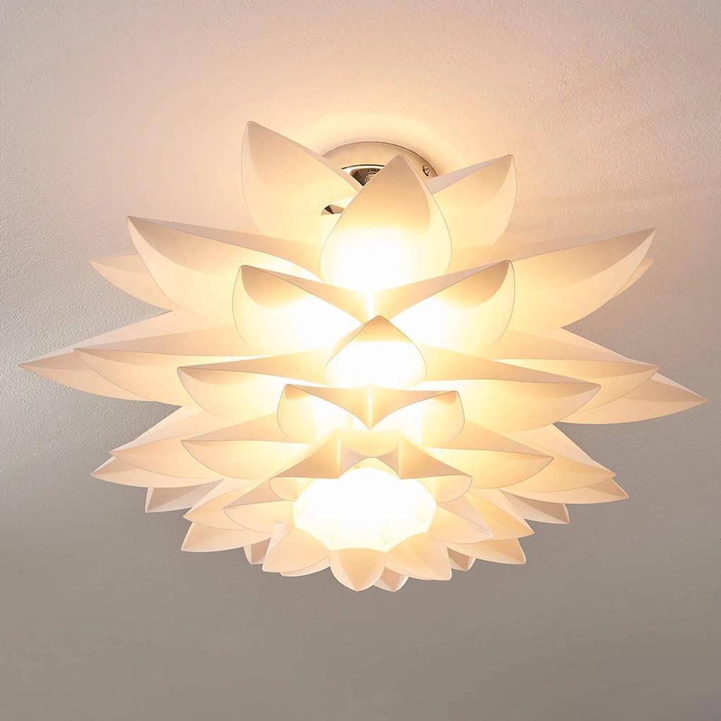 Lindby Rimon - lampada da soffitto bianca a fiore