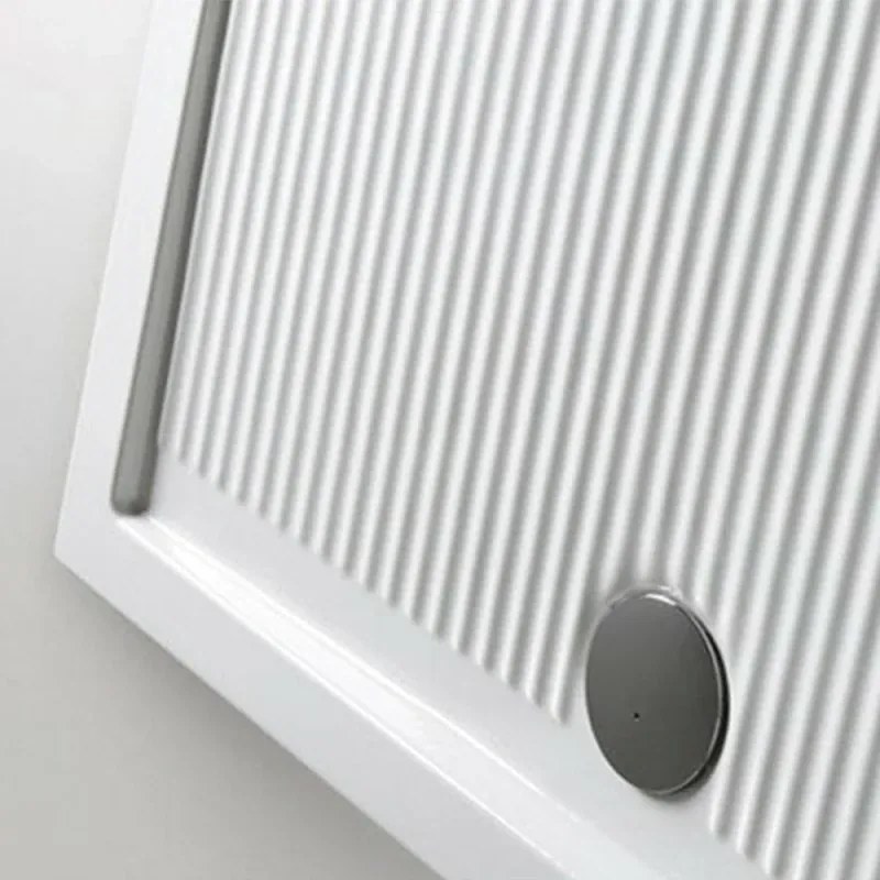 Piatto doccia 70x70 H 6.5 quadrato in ceramica bianca con antiscivolo Ferdy