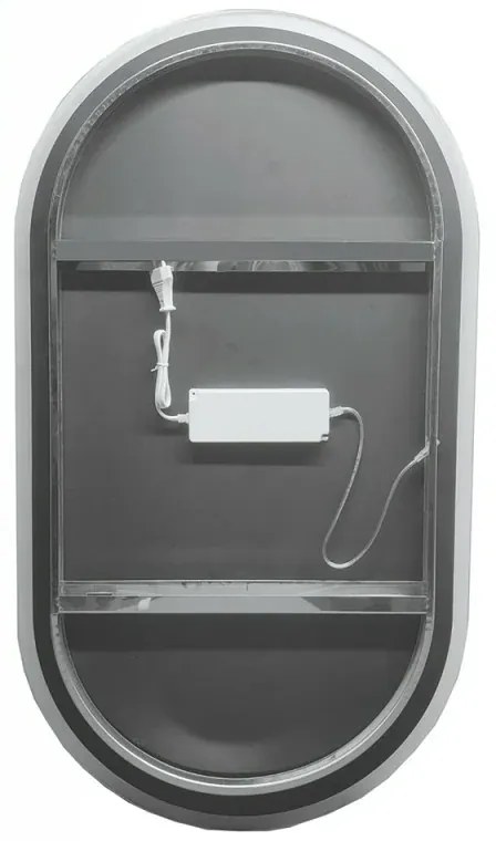 Specchio ovale reversibile 63x110 sabbiatura LED perimetrale retroilluminata