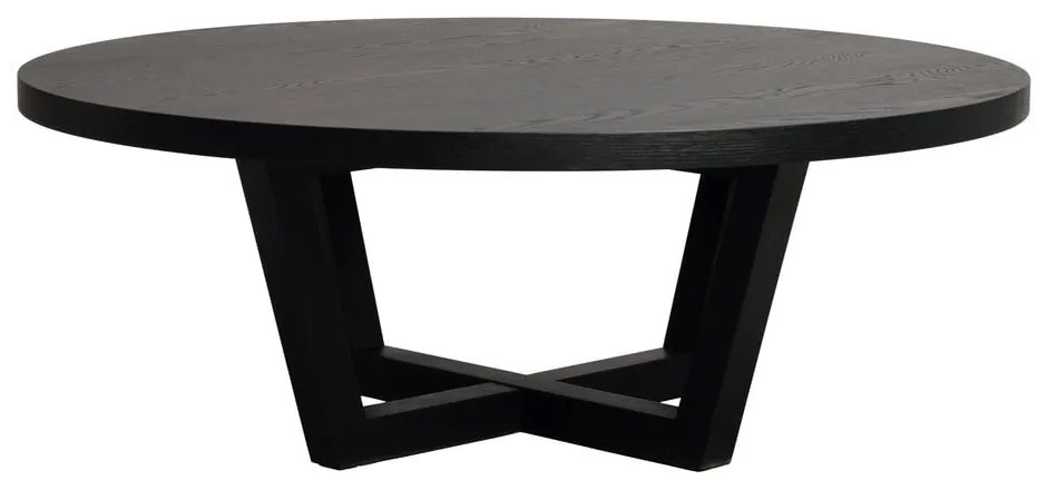 Tavolino rotondo nero in rovere ø 110 cm Boxford - Rowico