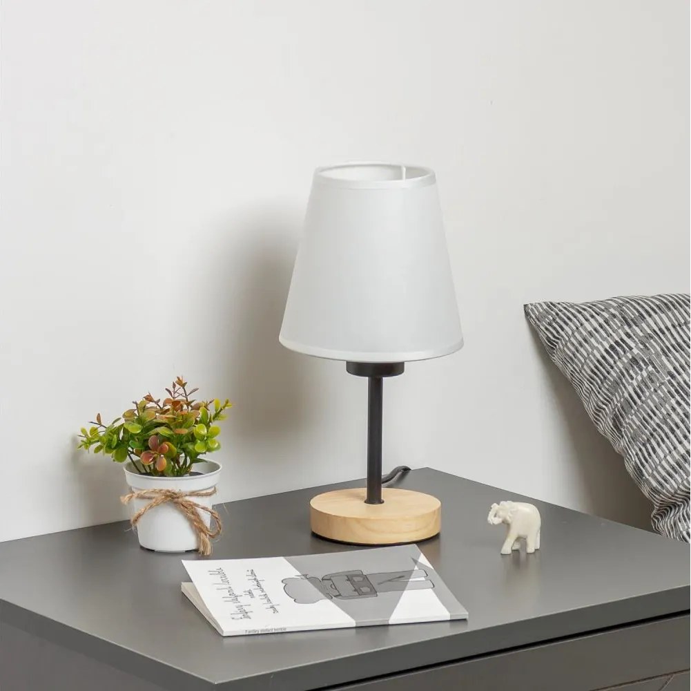 Brilagi - Lampada da tavolo NUBILA WOOD 1xE27/25W/230V quercia/bianco