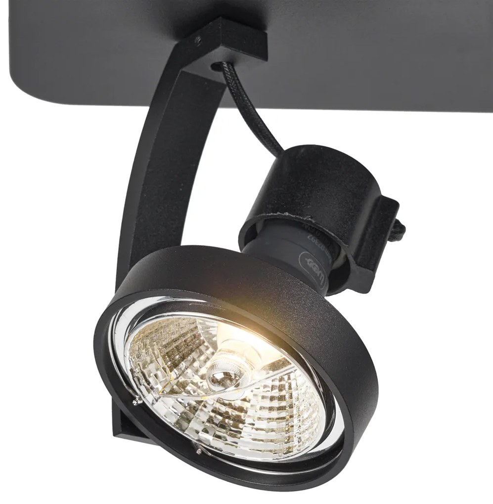 Faretto da soffitto di design nero GU10 70mm 2 luci regolabile - Vo
