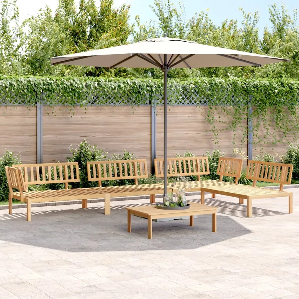 Set divano pallet da giardino 5 pz in legno massello di acacia