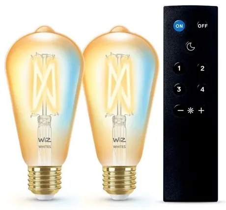 Lampadine Smart TW Amb. 8W 2200-6500K Edison Gold E27 & Remote - WiZ