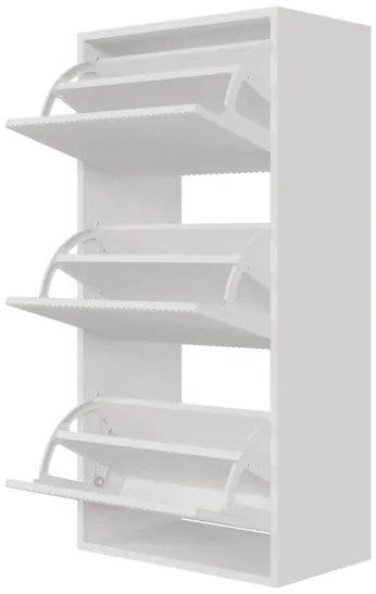 Scarpiera Sospesa Cannettata 3 Ante 50x30x103 Bianco Bali