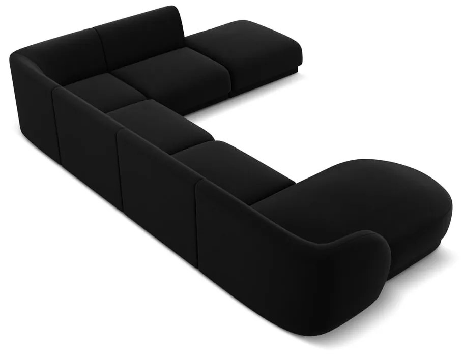 Divano angolare in velluto nero (angolo destro) Miley - Micadoni Home