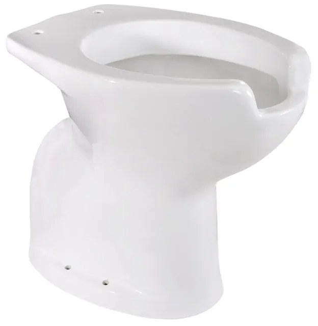 Vaso WC filomuro per persone disabili scarico pavimento, sedile escluso P 52.5 x L 38 x H 49 cm bianco lucido